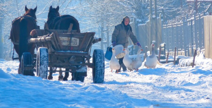 rumania con nieve